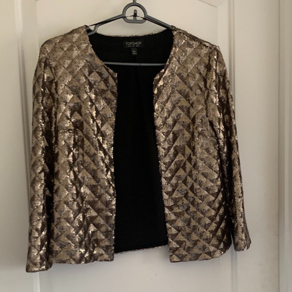 gold sequin topshop jacket